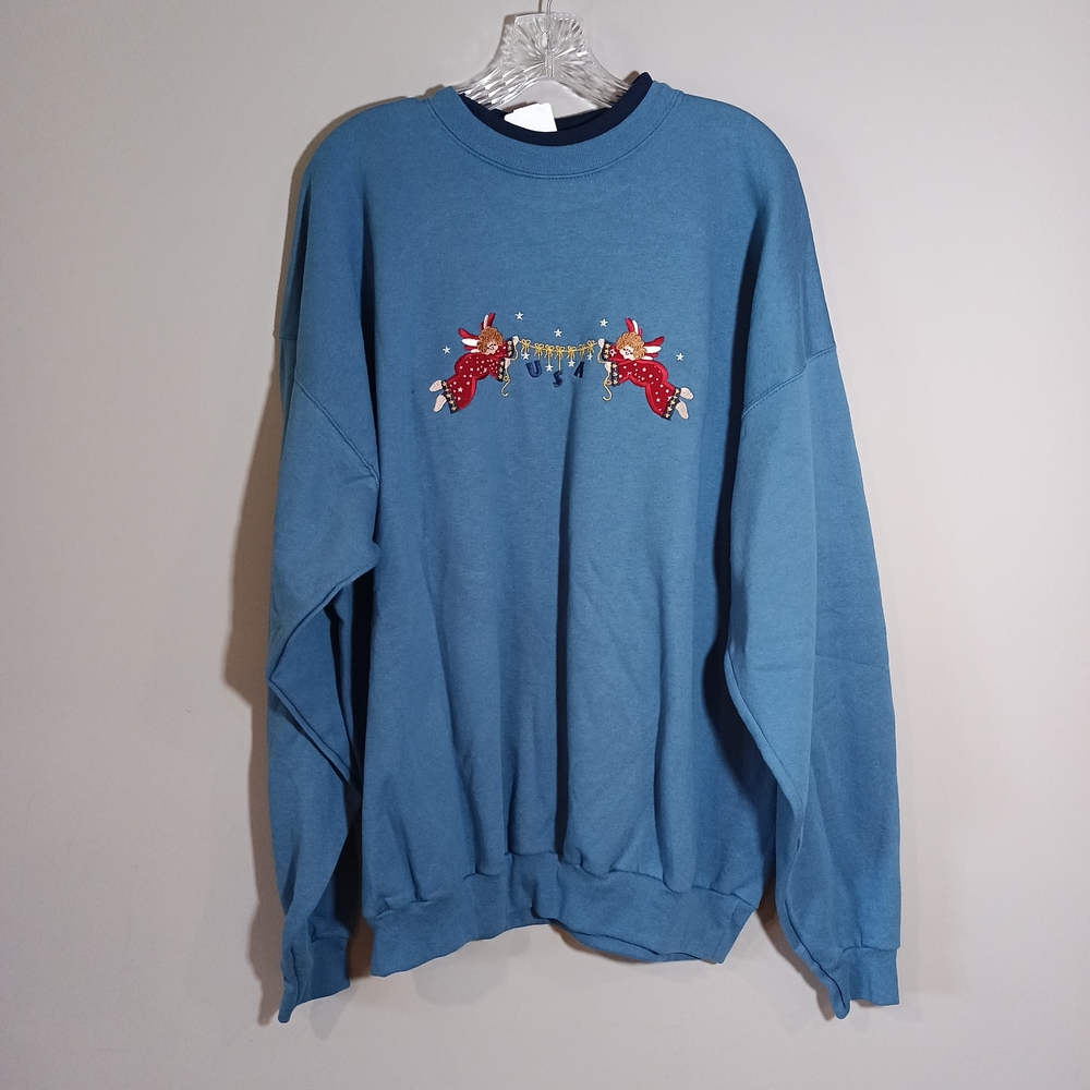 Vintage M & C Sportswear Sweatshirt Angels USA Embroidered  Size 2X New